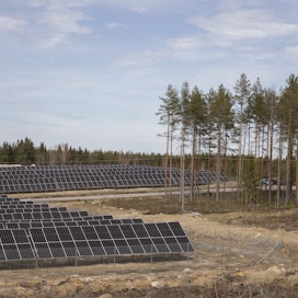 Puhtaan energian investoinnit houkuttelevat Suomeen myös uusia teollisia investointeja. Kuvassa Sulkavalle rakennettu aurinkovoimala.