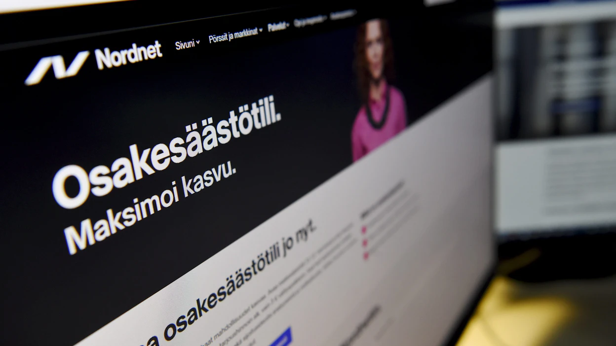 Osake- ja rahastovälittäjä Nordnetin palvelut olivat iltapäivällä poissa käytöstä teknisten ongelmien vuoksi. LEHTIKUVA / Antti Aimo-Koivisto.
