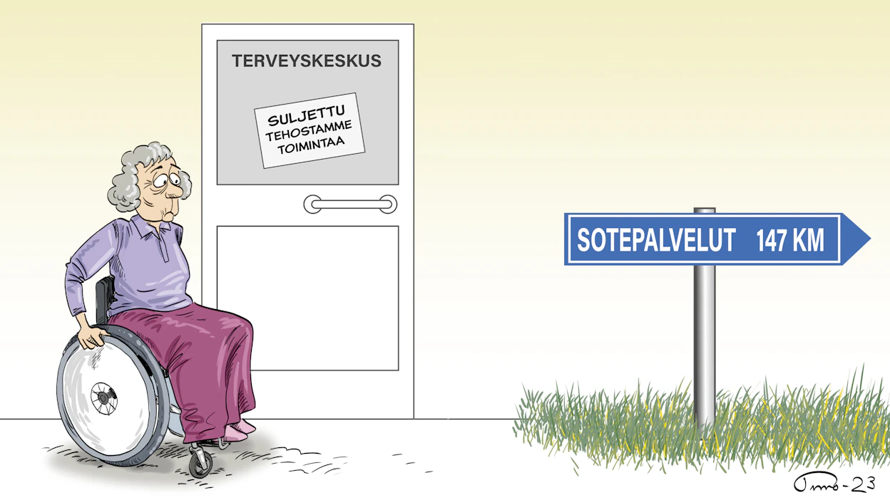 Hyvinvointialueet ovat hakeneet säästöjä esimerkiksi vähentämällä perusterveydenhuollon toimipaikkoja. Tämä lisää jatkossa erittäin kalliin erikoissairaanhoidon tarvetta.