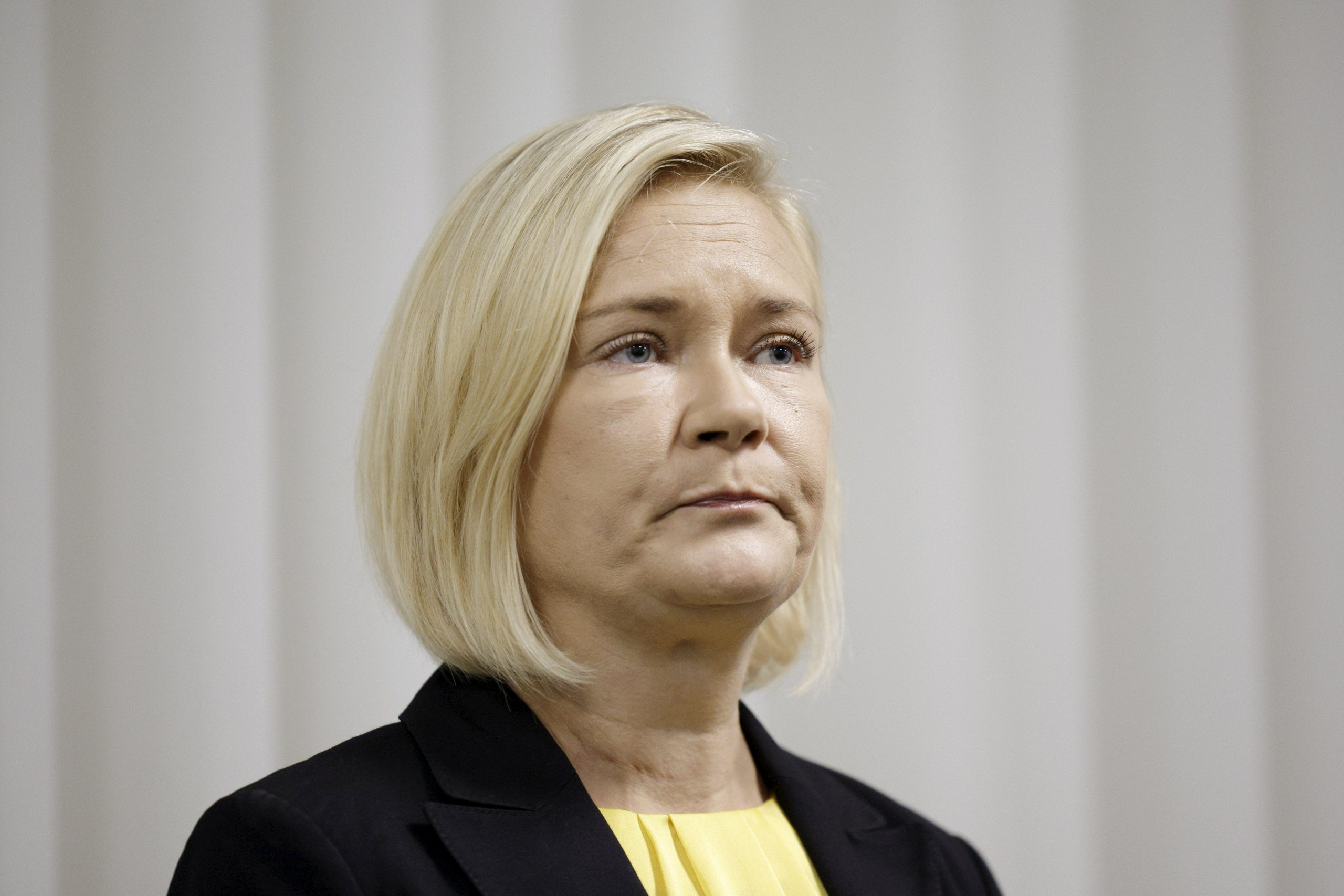 Vasemmistoliitto ja vihreät esittivät epäluottamusta sisäministeri Mari Rantaselle (ps.) pakolaiskiintiön valmisteluun liittyen. Arkistokuva. LEHTIKUVA / Seppo Samuli. 