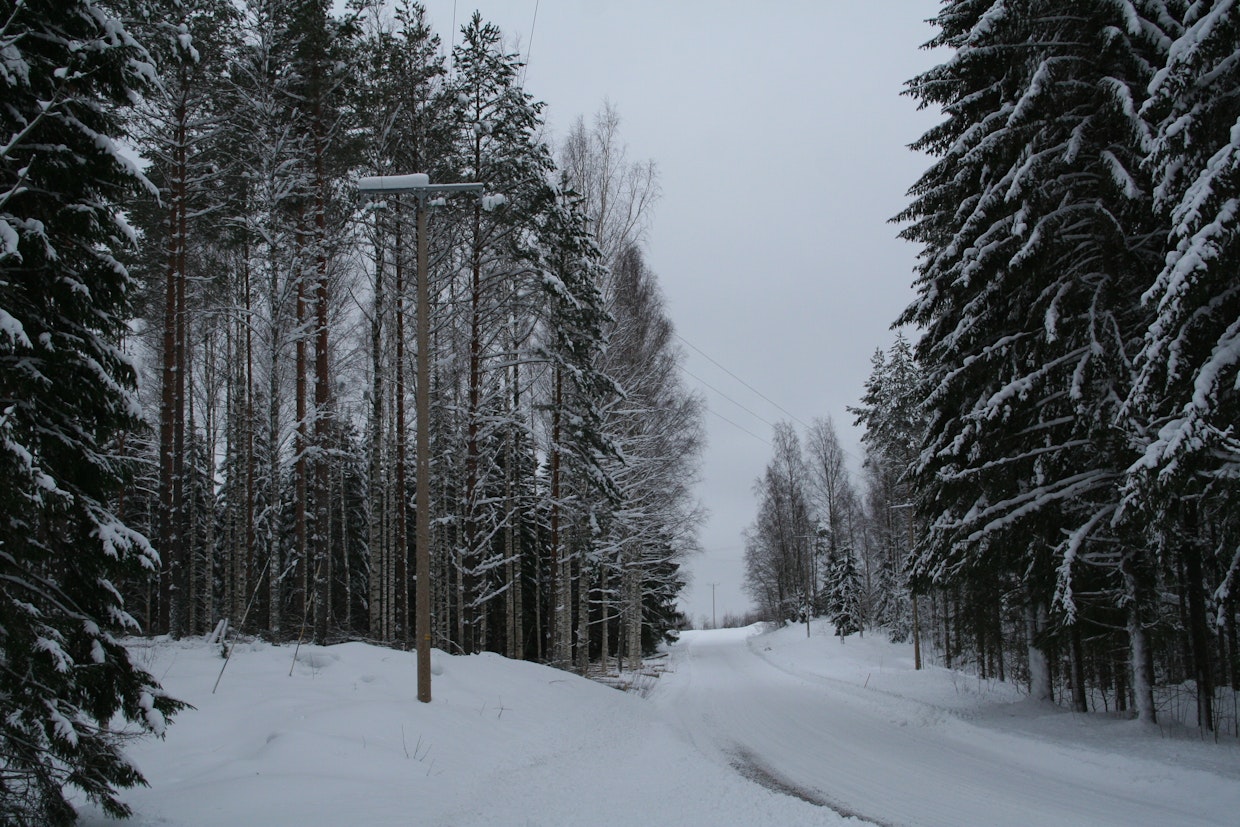 Keskijännitelinja sivuaa vasemmalle jäävää hakkuupalstaa. Kohteesta toimitettu sähköinen kartta on urakkakohtainen, joten siitä luovutaan välittömästi työmaan valmistuttua. Tiedot vanhenevat nopeasti rakennetussa ympäristössä, mutta myös haja-asutusalueilla. Dokumenttien hävittäminen käytön jälkeen pienentää infraverkostoihin kohdistuvia turvallisuusuhkia.