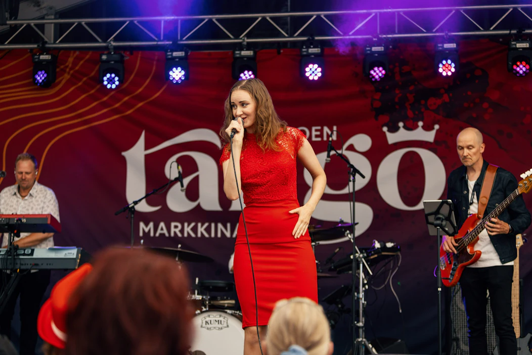 Viime vuonna tangokuninkaallisiksi kruunattiin Miia Laitinen (kuvassa) ja Harri Hautaniemi. LEHTIKUVA / Christoffer Björklund.