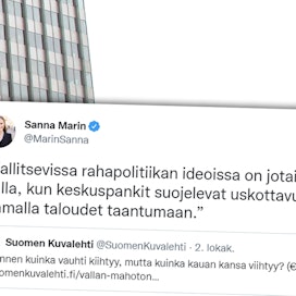 Väitöskirjatutkija Antti Ronkainen arvosteli Suomen Kuvalehden blogissaan keskuspankkien toimintaa. Pääministeri Sanna Marin siteerasi blogia myöhemmin Twitterissä. 