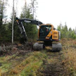 Metsäalustaisessa kaivinkoneessa maavaraa on selvästi normaalia versiota suurempi.