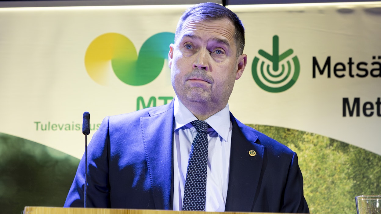 Vastavalittu MTK:n puheenjohtaja Tero Hemmilä.