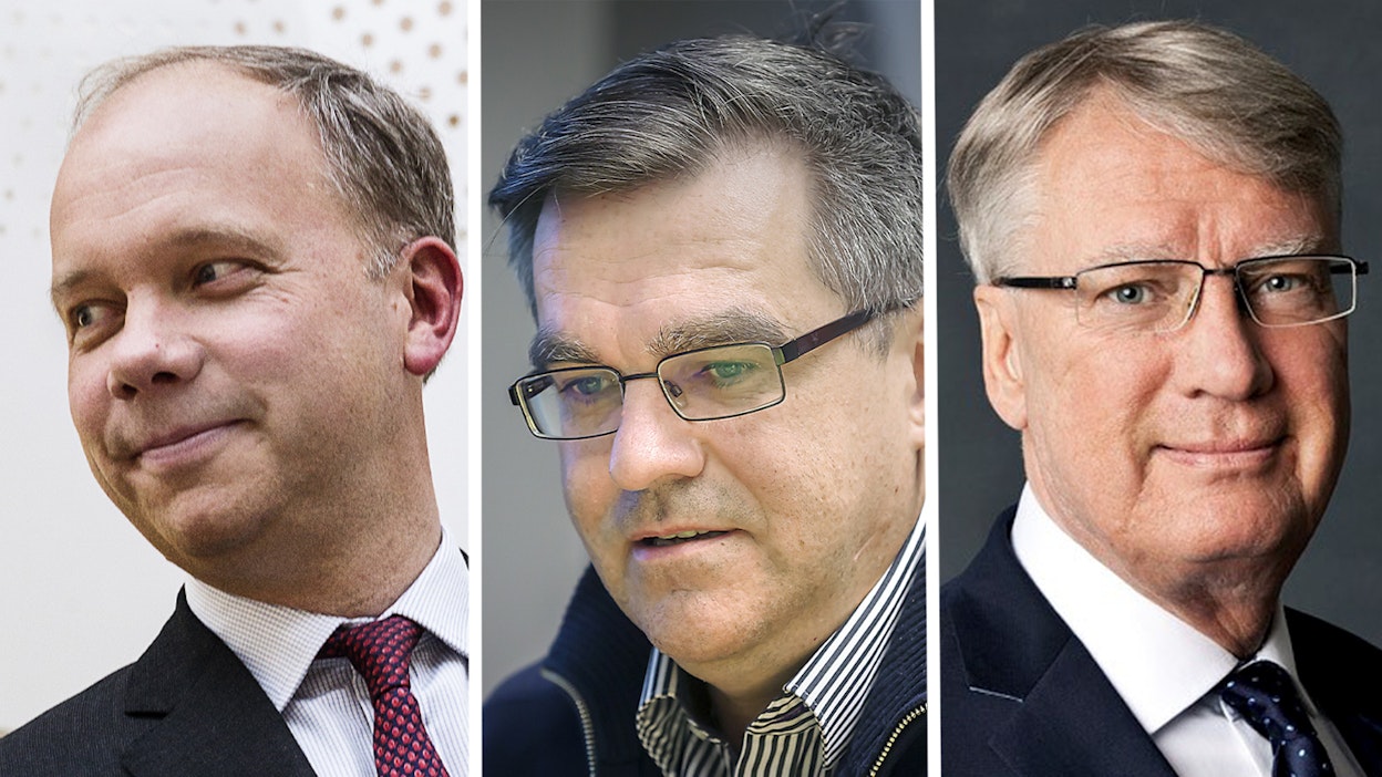 Elintarviketeollisuuden parhaiten tienaava johtaja oli Fazerin Christoph Vitzthum (vas.) yli 3,5 miljoonan verotettavalla kokonaistulossa. Juustoportin Timo Keski-Kasari ja Olvin Lasse Aho olivat myös kokonaisansioillaan miljoonan euron ylittäjiä.