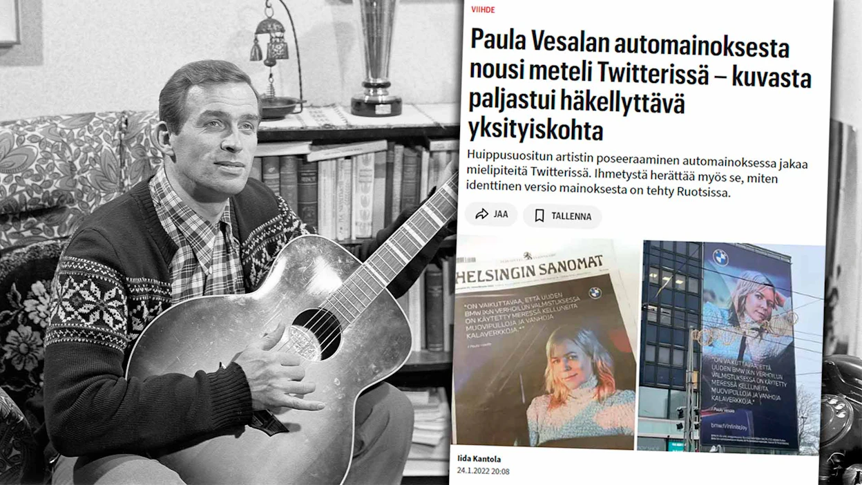 Muusikoiden tekemissä mainoksissa näkyy Suomen kehitys maatalousmaasta teollistuneeksi tietoyhteiskunnaksi.