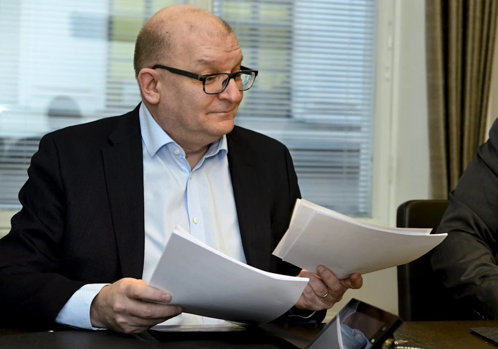 Neuvottelutuloksen hyväksymisestä kertoi Teollisuusliiton puheenjohtaja Riku Aalto. Arkistokuva. LEHTIKUVA / Vesa Moilanen.