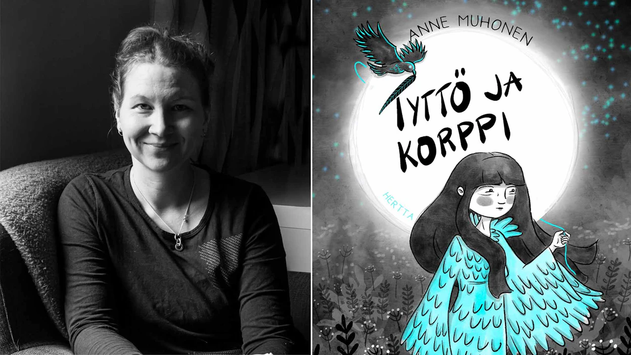 Anne Muhonen: Tyttö ja korppi. 86 sivua. Hertta-kustannus.