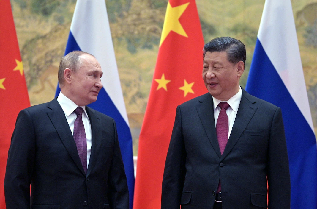 Venäjän ja Kiinan presidentit Vladimir Putin ja Xi Jinping helmikuun alussa 2022 Pekingissä.